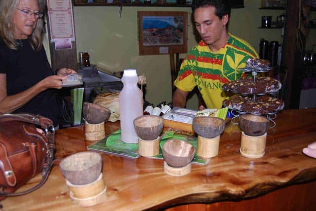 Serving kava downtown Hilo's Bayfront Kava