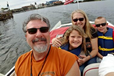 On land and on water, riding the vintage Amphicar at The Boathouse in Disney Springs