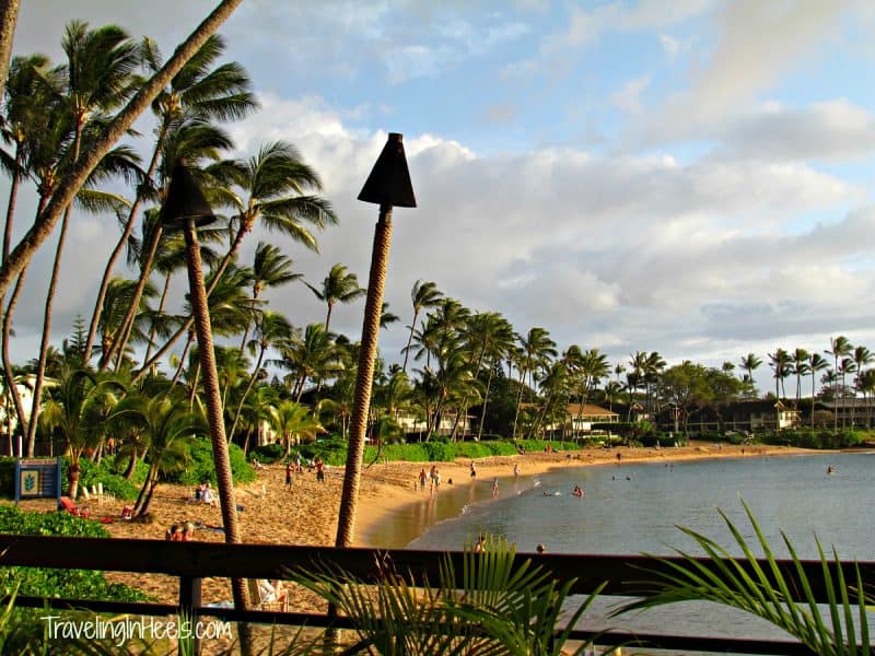 One of Hawaii's many relaxing beachs for mom includes Napili Kai Beach Resort in Maui.