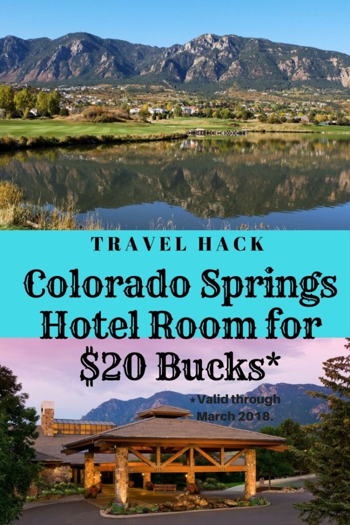 Travel Hack Colorado Springs Colorado Springs Hotel Room for $20 bucks. Click here for details.