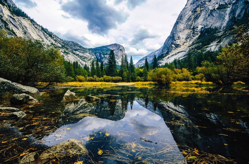 Yosemite National Park is in California’s Sierra Nevada mountains. 