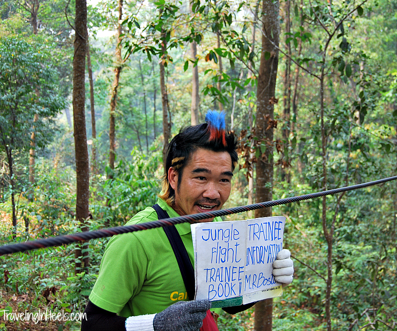 The guides at Jungle Flight zip line om Chiang Mai, Thailand, had as laughing -- and screaming -- all the way. 