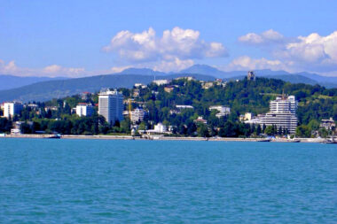 View of Sochi, Russia, from Black Sea. Photo: Wikitravel