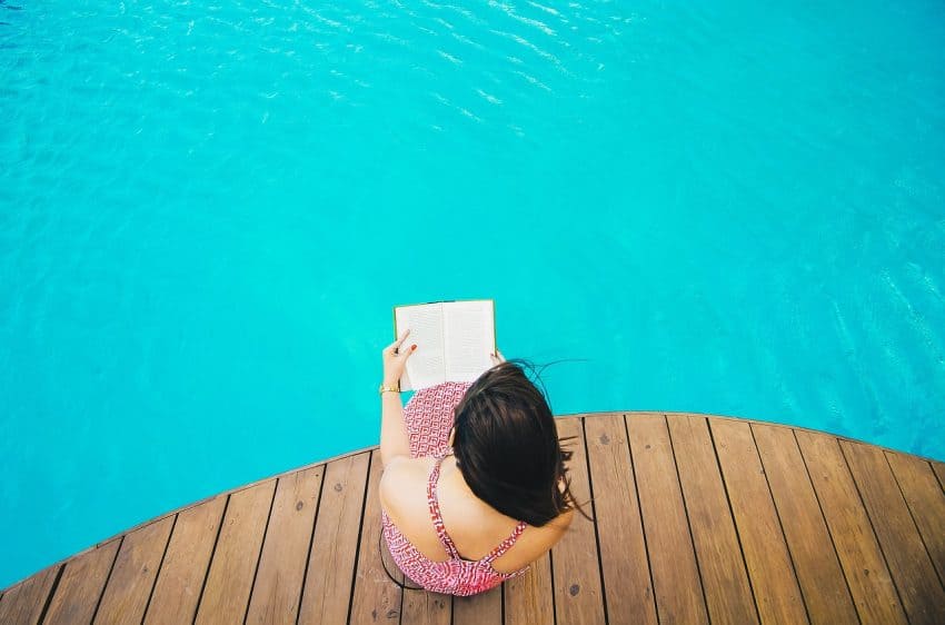 Get lost in a book and reward yourself with a little personal pool fun. 